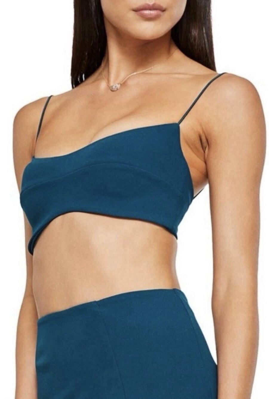NWT Nookie Maia Crop Top In Teal •XS• Tank Bustier MSRP $170